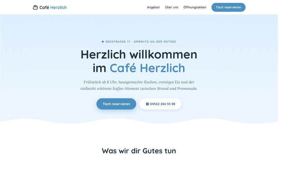 Website Café Herzlich